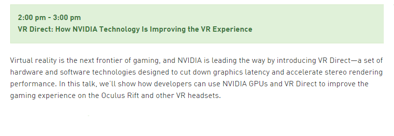 VR Direct Nvidia, GDC 2015
