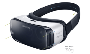 Gear VR Produktbild zeigt die Halterung und das Gewicht