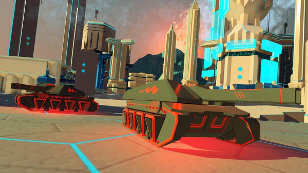 Panzer Spiel in Tron Optik für PlayStation VR