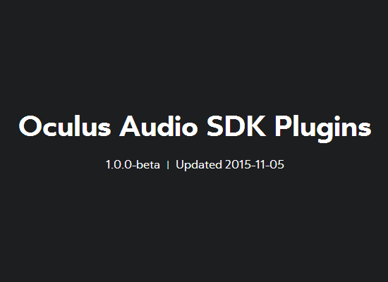 Oculus Audio SDK 1.0