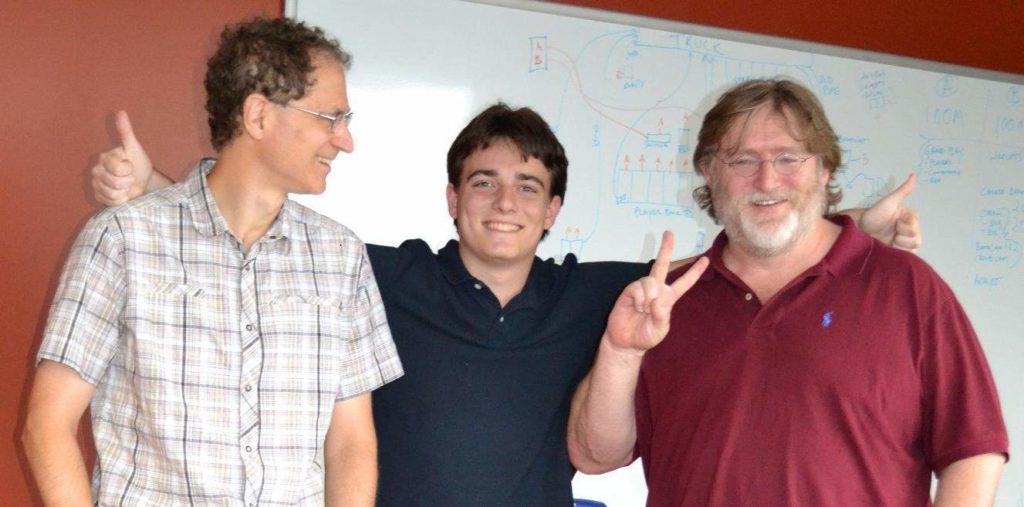 Palmer Luckey mit Abrash und Newell