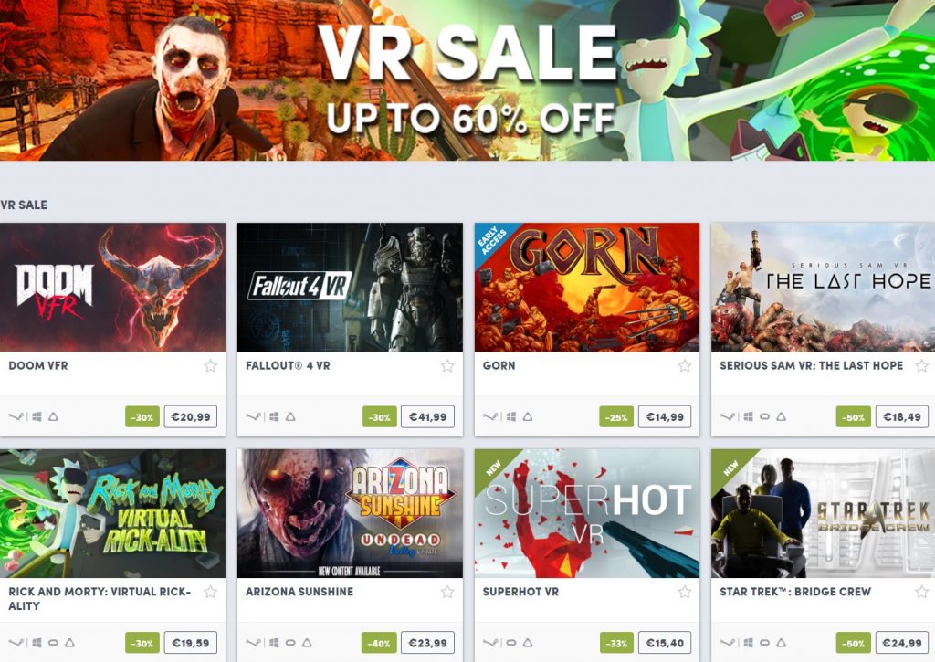 VR Sale Humble Store